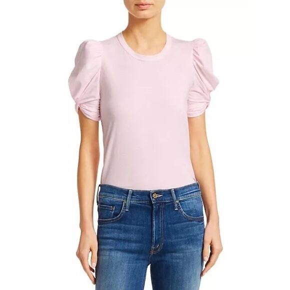 A.L.C. Kati Puff Sleeves Tee Blouse Top Pale Pink Size XS - Picture 1 of 7